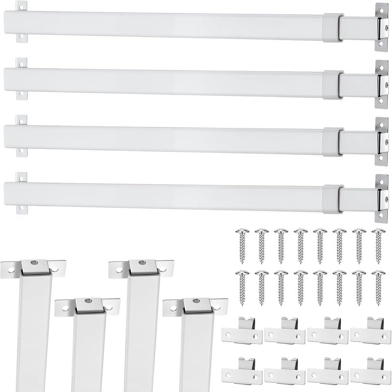 DoubleFill 4PCS sidelight curtain rods 8" - 12" flat curtain rod Sash Curtain Rods for Window Cupboard Closet - Image 1